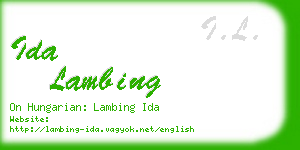 ida lambing business card